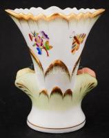Herendi Viktória mintás kis váza, kézzel festett, jelzett, hibátlan, m: 13 cm
