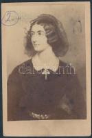 cca 1840 Lola Montez (1821-1861) színésznő, Landsfeld grófnője, fénynyomat, hátulján feliratozva, 10×6,5 cm
