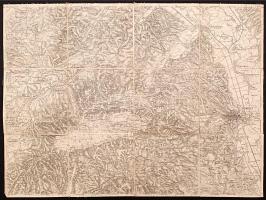 cca 1910 Miskolcz impresszum nélküli katonai térkép,vászonra kasírozva, hajtogatva, 38x41cm
