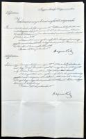 1870 2 db leirat Rajner Pál belügyminiszter saját kezű aláírásával
