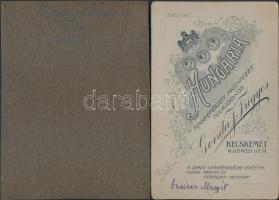 cca 1890 2 db női portréfotó: Bánházy Czeizeer Teréz (?-?) színésznő(?) és testvére, Czeizer Margit ...