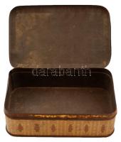 Illusztrált fémdoboz, kopottas állapotban, 15x10x5cm