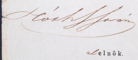 1868 Balassagyarmat, a Nógrád megyei honvédegylet igazolása Pletrik Mihály főhadnagy részére 1848-18...