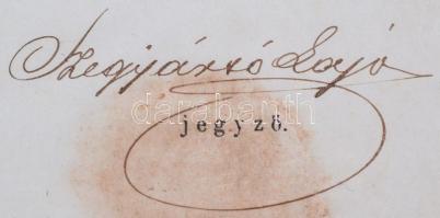 1868 Balassagyarmat, a Nógrád megyei honvédegylet igazolása Pletrik Mihály főhadnagy részére 1848-18...