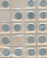 1926-1973. 1f-10Ft 198db-os vegyes magyar pengő és forint fémpénz gyűjtemény berakóba rendezve, közt...