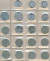 1926-1973. 1f-10Ft 198db-os vegyes magyar pengő és forint fémpénz gyűjtemény berakóba rendezve, közt...