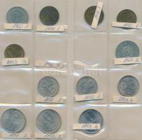 1926-1973. 1f-10Ft 198db-os vegyes magyar pengő és forint fémpénz gyűjtemény berakóba rendezve, közt...