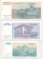 Jugoszlávia 1994. 10D (10x) + 100D (10x) + 1000D (8x) mind a 8db sorszámkövető T:I,I-
Yugoslavia 19...