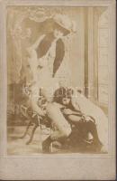 cca 1880-1900 Korabeli, keményhátú pornó kép, 16x10cm