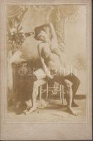 cca 1880-1900 Korabeli, keményhátú pornó kép, 16x10cm