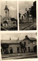 Drégelypalánk, vasútállomás, templom, Szentháromság szobor