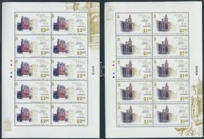 Heritage buildings minisheet set Műemlék épületek kisív sor (hátoldalukon ívszínnyomattal)
