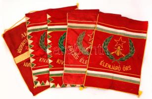 5 db, a kommunista időkből származó hímzett zászló
