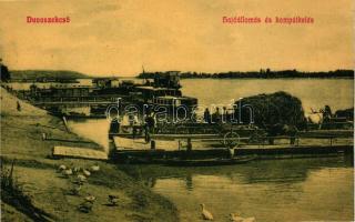 Dunaszekcső, Hajóállomás, Komp átkelés, gőzhajó (vágott / cut)