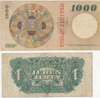 Lengyelország 1944. 1Zl + 1965. 1000Zl T:III,III-
Poland 1944. 1 Zloty + 1965. 1000 Zlotych C:F,VG