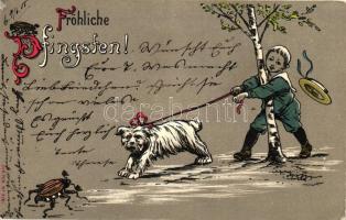 Pentecost, boy, dog, Cockchafer, Ser. 709. No. 2781. litho (EK)