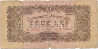 Románia 1944. 10L T:III-,IV Romania 1944. 10 Lei C:VG,G