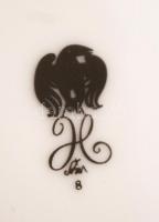 Szász Endre által tervezett, mintával díszített Hollóházi porcelán váza, szitanyomat, jelzett, hibát...