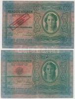 1912. 100K román felülbélyegzéssel + 100K hamis "Ausgegeben nach dem 4. oktober 1920" felü...