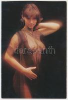 1983 Retró szépség, finoman erotikus, nagy méretű kártyanaptár, 12,5x8,5cm