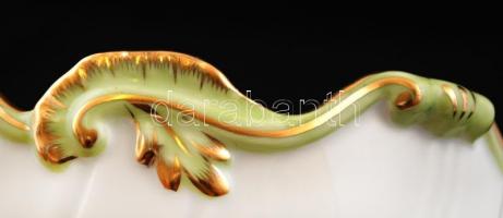 Herendi Viktória mintás kaspó, kézzel festett, jelzett, hibátlan, m:15 cm, d:19 cm