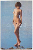 1984 Retró szépség, finoman erotikus, nagy méretű kártyanaptár, 12,5x8,5cm