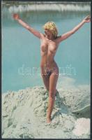 1984 Retró szépség, finoman erotikus, nagy méretű kártyanaptár, 12,5x8,5cm