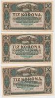1920. 10K (4x) sorszámkövetők T:I,I-