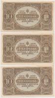 1920. 10K (4x) sorszámkövetők T:I,I-