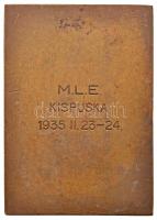 1939. "Műegyetemi Lövészegyesület 1919 / M.L.E. Kispuska 1935 II. 23-24." szögletes Br pla...