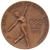 1973. "IX. Nyári Úttörő Olimpia Dunaújváros" Br emlékérem (59mm) T:2