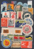 cca 1900 Hajózás témájú levélzáró gyűjtemény berakólapon  / Ships poster stamps