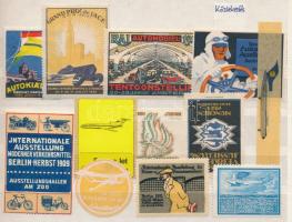 cca 1900 Közlekedés levélzáró gyűjtemény berakólapon  / Company poster stamps