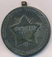 1959. "1919-1959. márc. 21. - A Dicsőséges Tanácsköztársaság megalakulásának 40. évfordulójára" fém emlékérem füllel (40mm) T:2