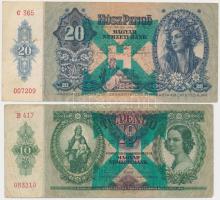 1930. 100P + 1932. 50P + 1936. 10P + 1941. 20P mindegyik hamis nyilaskereszt felülbélyegzéssel (fake...