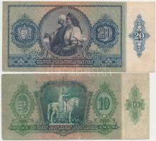 1930. 100P + 1932. 50P + 1936. 10P + 1941. 20P mindegyik hamis nyilaskereszt felülbélyegzéssel (fake...