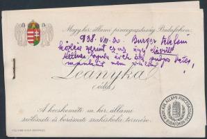 cca 1938 Magy. kir. állami pincegazdaság Budafokon címkéi, 3db, 8x12cm