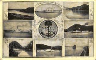 MFTR levelező-lap; Deák Ferencz, Margit, I. Ferencz József és Visegrád termes gőzös / Hungarian steamships (EK)