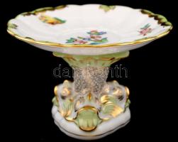 Herendi Viktória mintás halas kínáló, kézzel festett, jelzett, hibátlan, m:9,5 cm, d:14,5 cm