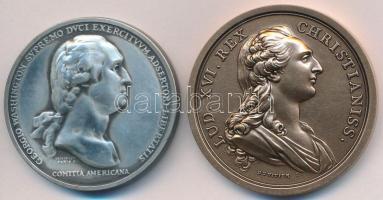 Amerikai Egyesült Államok DN "George Washington / Hostibus primo fugatis" fém emlékérem replika (37mm) + Franciaország DN "LUD. XVI. REX CHRISTIANISS. / MARIA ANT. AUSTR. FR. ET NAV. REGINA" Br emlékérem replika (41mm) T:2,2- enyhén hajlott lemez USA ND "George Washington / Hostibus primo fugatis" metal commemorative medal replica (37mm) + France ND "LUD. XVI. REX CHRISTIANISS. / MARIA ANT. AUSTR. FR. ET NAV. REGINA" Br commemorative medal replica (41mm) C:XF,VF slightly curved