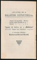 1913 A Balatoni Szövetség alapszabályai, Nagykanizsa, pp.:15, 16x10cm