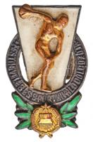 ~1960. "Testnevelés és Sport Kiváló Dolgozója" aranyozott, zománcozott fém jelvény (26x16mm) T:2