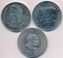 Vegyes: Tristan da Cunha 1980. 25P Cu-Ni "II. Erzsébet 80 éves" + Tonga 1967. 1P Cu-Ni + S...