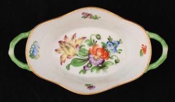 Herendi virág mintás tálkák (3db), kézzel festett, jelzett, hibátlan, 11×12 cm, 12×6 cm, 15×8 cm