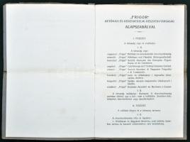 1922 "Frigor" Hütőházi és Kereskedelmi Részvénytársaság alapszabályai, pp.:14, 23x15cm