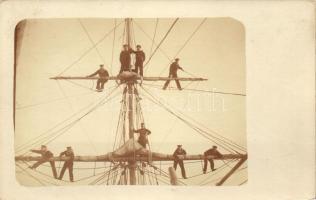 WWI K.u.K. Navy, on board, sailor on the mast, photo