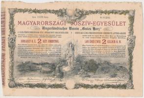 Budapest 1888. "Magyarországi Jószív-Egyesület" sorsjegykölcsön 2Ft-ról, szárazpecséttel T:III