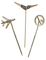 ~1980. 3db klf repülős jelvény, benne "Malév" T:2