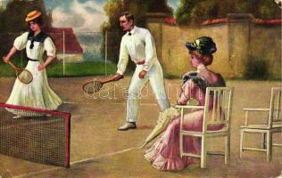 Tennis players, T.S.N. Serie 891. (6. Dess) (EK)