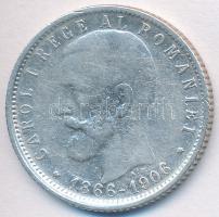 Románia 1906. 1L Ag "I. Károly" T:2-,3 Romania 1906. 1 Leu Ag "Carol I" C:VF,F